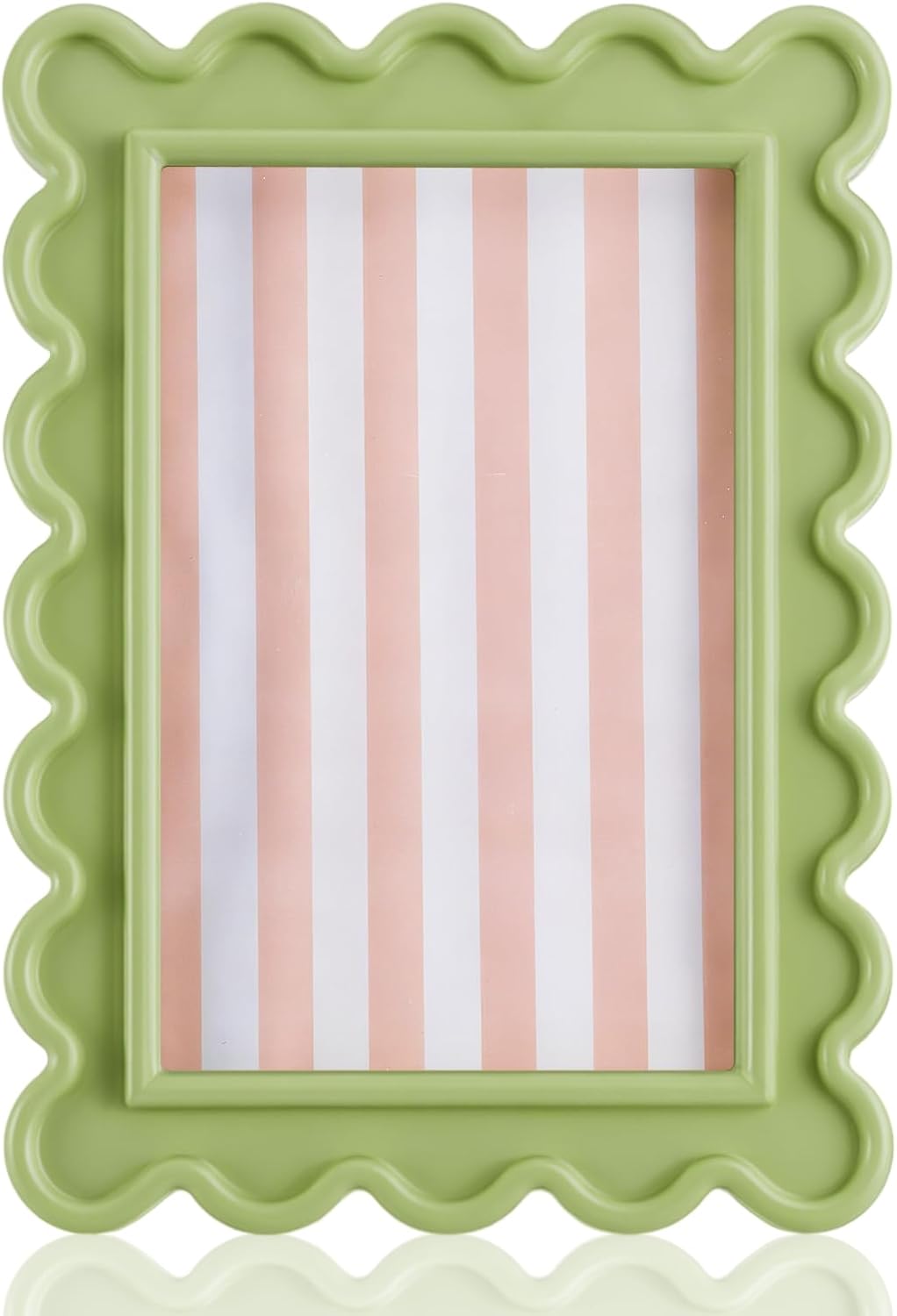 61lrnMWxdDL._AC_SL1500_.jpg Light green floral wave-shaped fan-shaped photo frame - Image 1