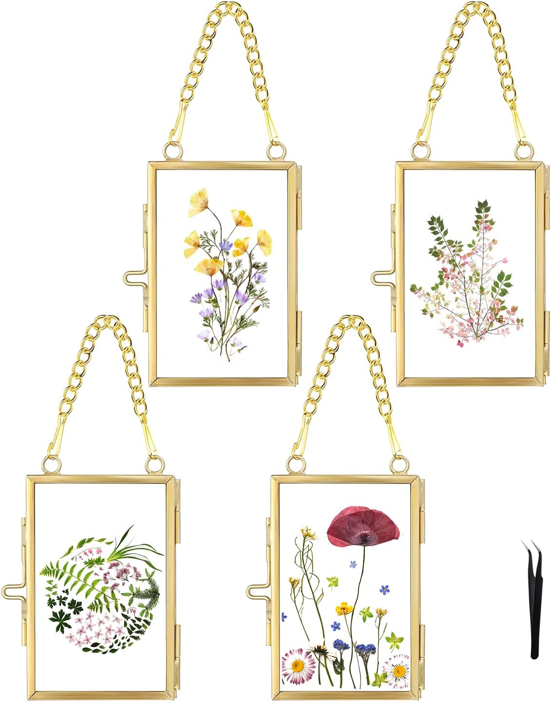 71Ye9brxLJL._AC_SL1500_.jpg Double-Layer Glass Wall-Mounted Desktop Display Photo Frame - Image 1
